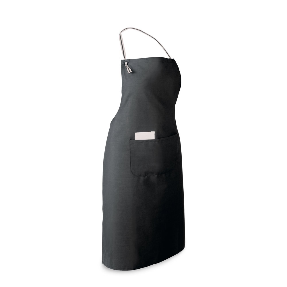 CHIVES. Schort van katoen en polyester (150 g/m²) - met logo of onbedrukt bestellen - Zwart
