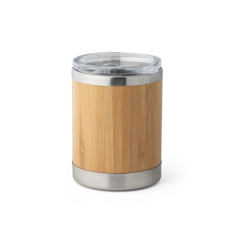 LYCKA. Bamboe en roestvrij stalen beker 350 mL