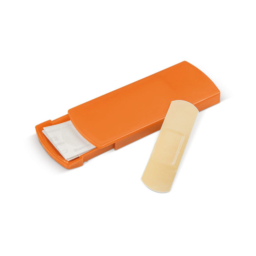 Pleisterdoosje 5 stuks - voor bedrijven en relatiegeschenken - Ecru / Oranje