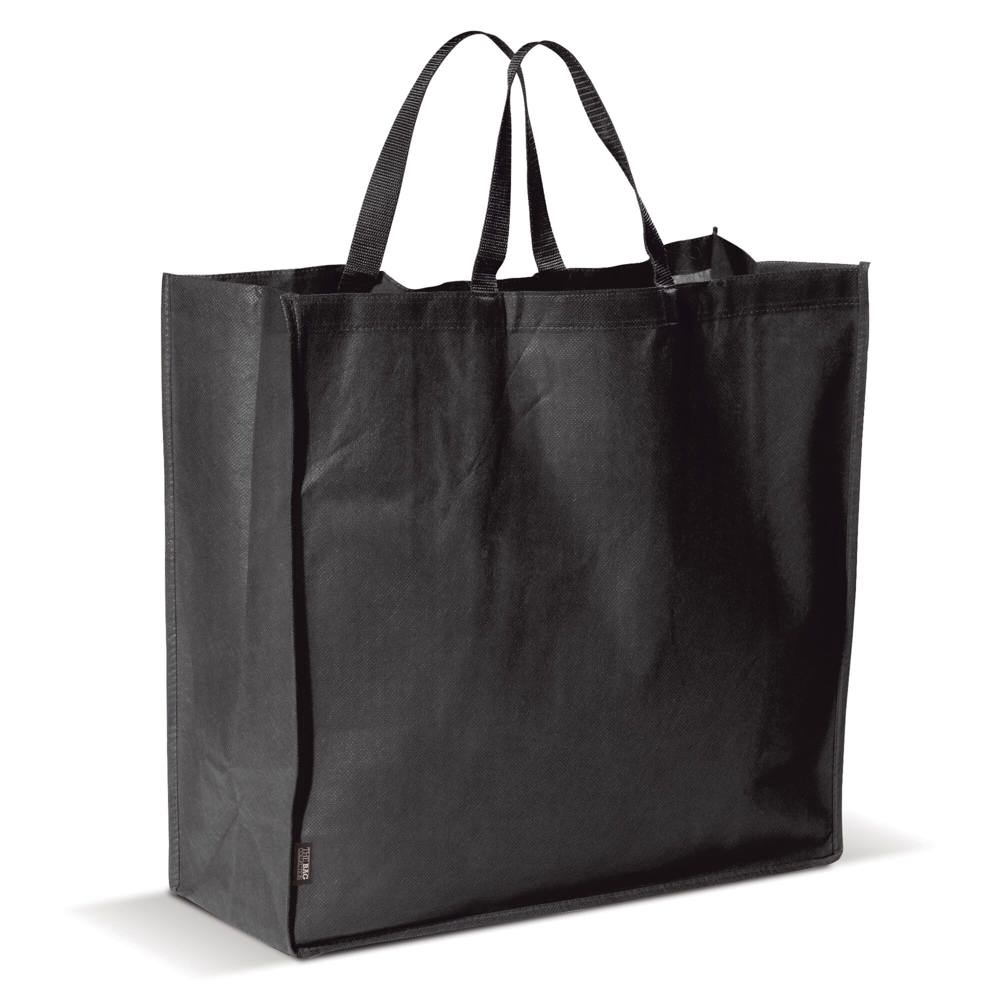 Draagtas non woven 75g/m² - bedrukt of onbedrukt verkrijgbaar - Zwart