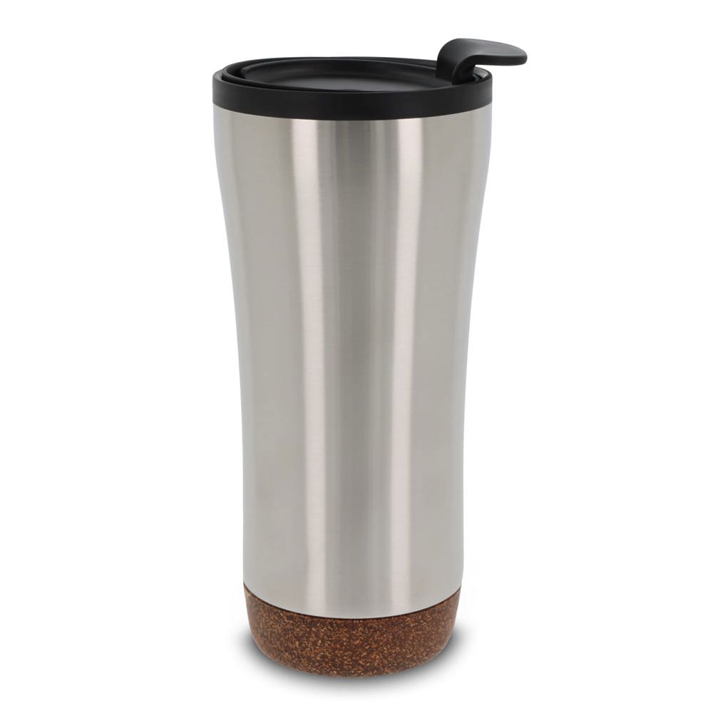 Dubbelwandige thermobeker met kurk onderzijde 480ml - kopen of bedrukken - Zilver