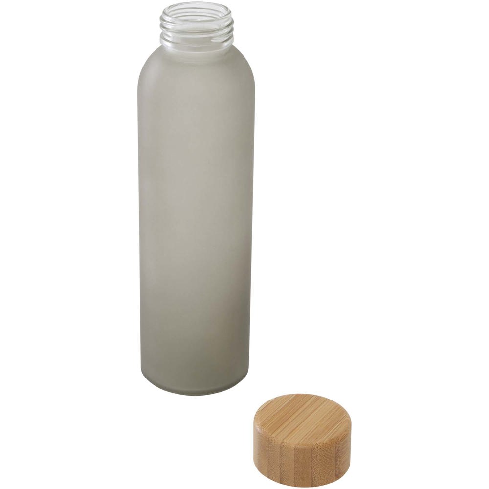 Lume 500 ml fles van mat natronkalkglas met bamboe deksel  