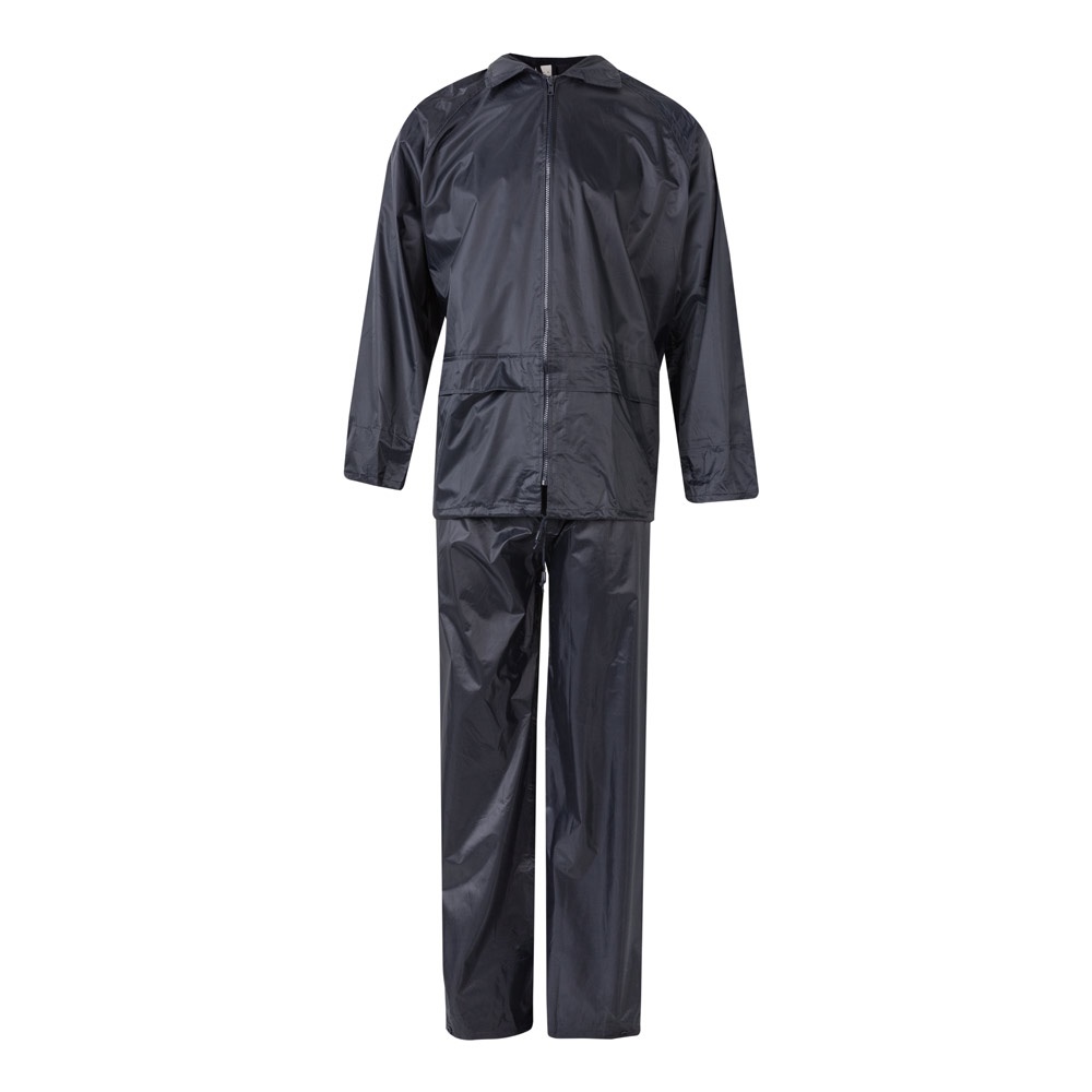 VL SEDNA. Regenpak (225g/m²), tweedelig van polyester (100%) met PVC-coating - kopen of bedrukken - blauw