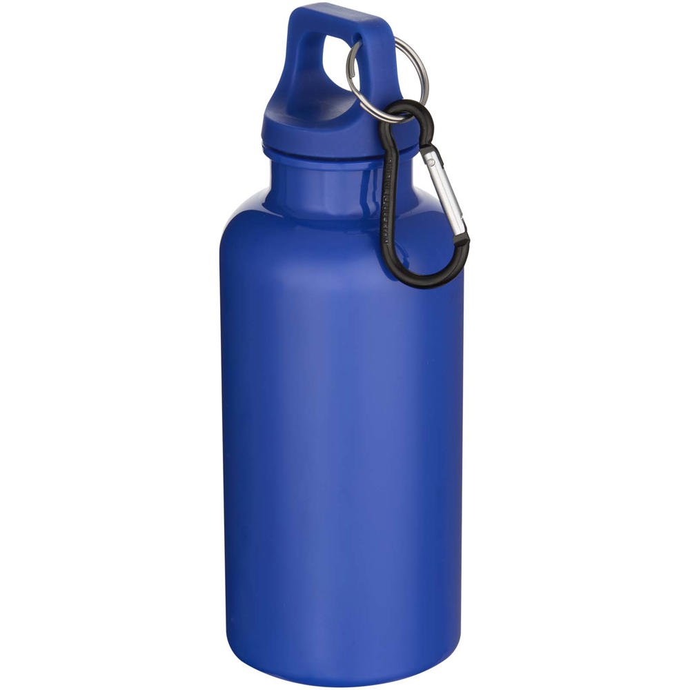 Oregon 400 ml effen waterfles van RCS gecertificeerd gerecycled plastic met karabijnhaak - voor bedrijven en - Donkerblauw