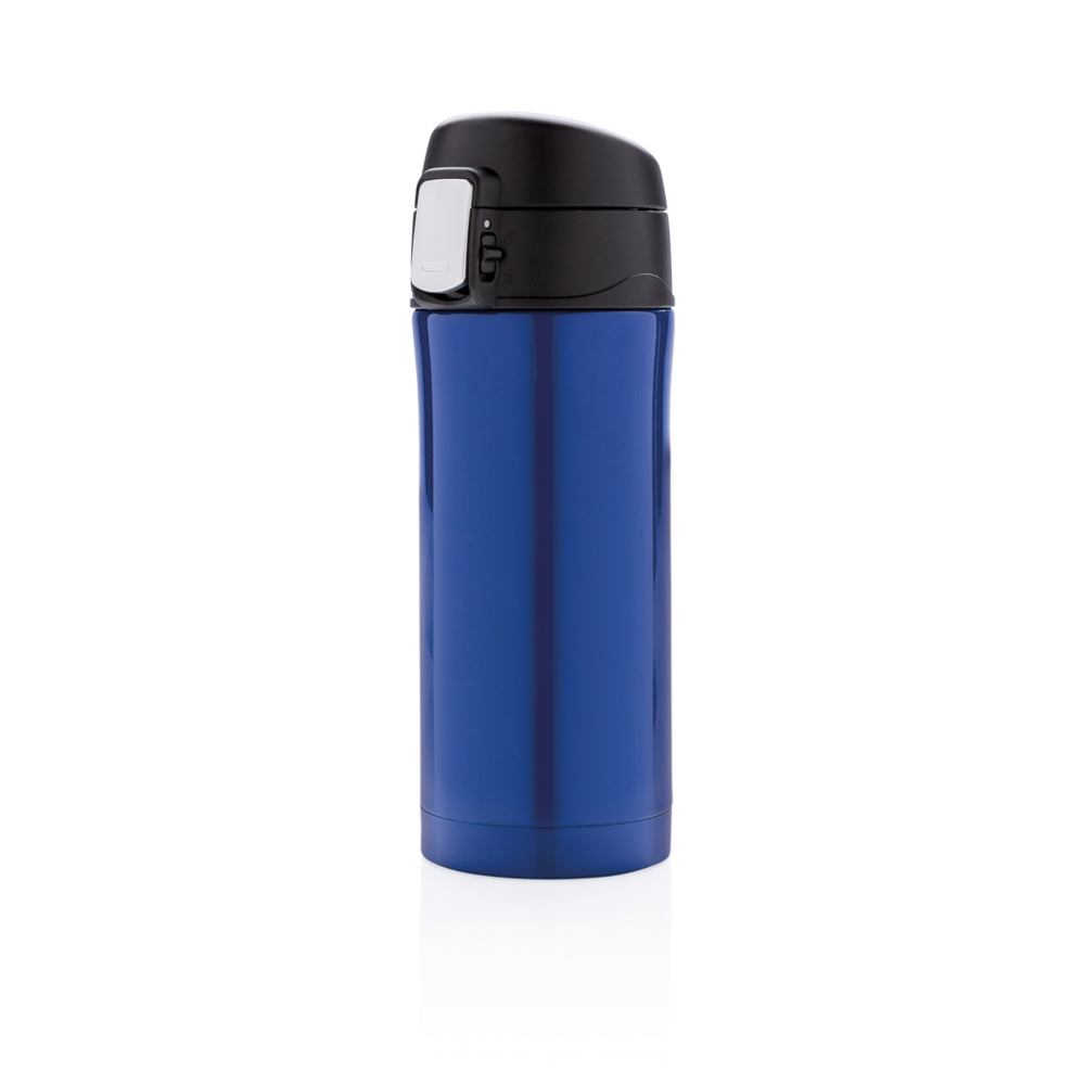 RCS gerecycled roestvrijstalen easy lock lekvrije vacuüm mok - met logo of onbedrukt bestellen - blauw (± PMS 288C)