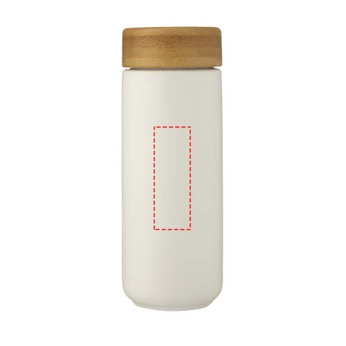 Lumi keramische beker met deksel van bamboe van 300 ml