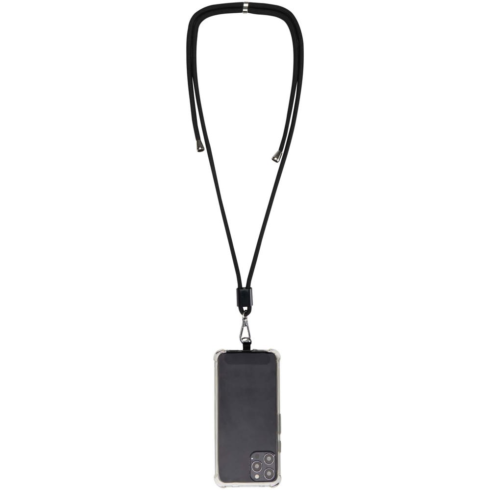 Vega verstelbaar smartphone lanyard van gerecycled materiaal