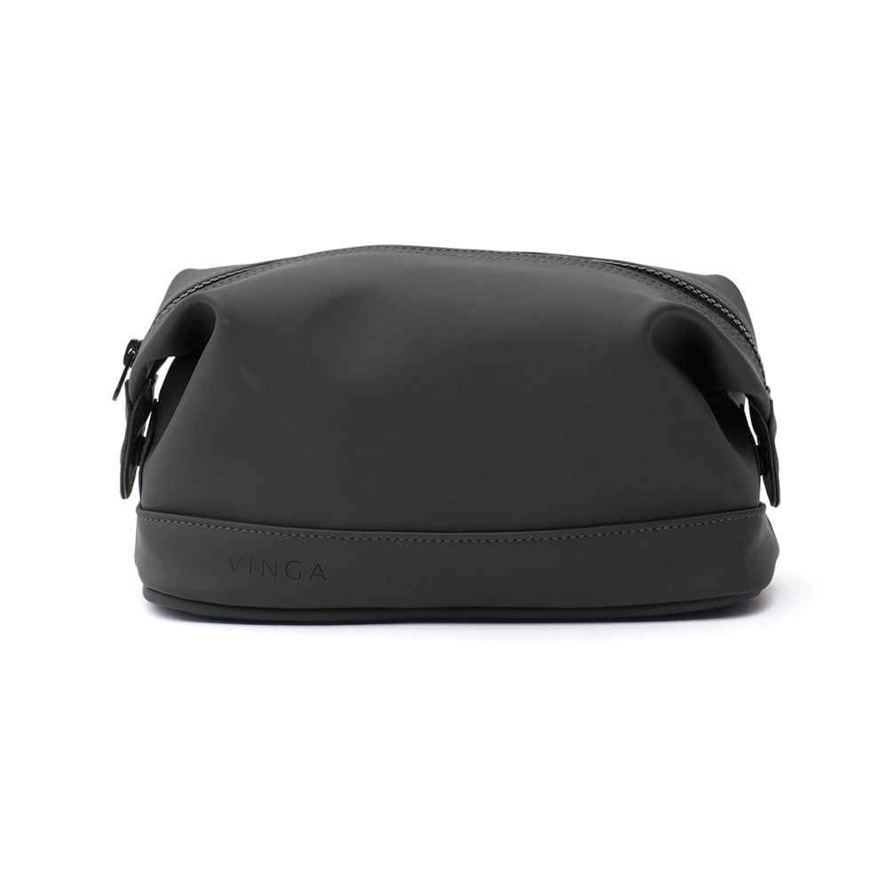VINGA Baltimore toilettas - voor bedrijven en relatiegeschenken - zwart (± PMS 19-0303 TPG)
