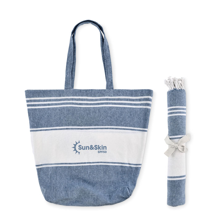 HUMMUM - Strandtas met hamamdoek - bedrukt of onbedrukt verkrijgbaar