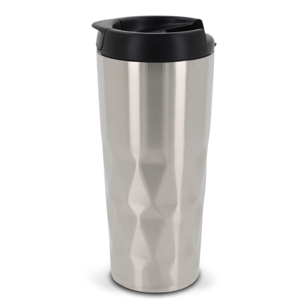Thermobeker diamant 450ml - met logo of onbedrukt bestellen - Zilver