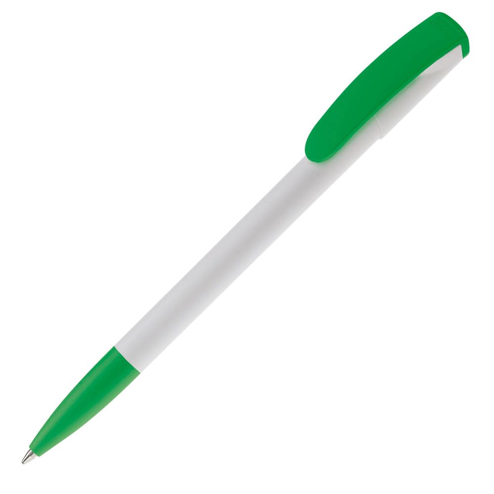Balpen Deniro hardcolour - bedrukt of onbedrukt verkrijgbaar - Wit / Groen
