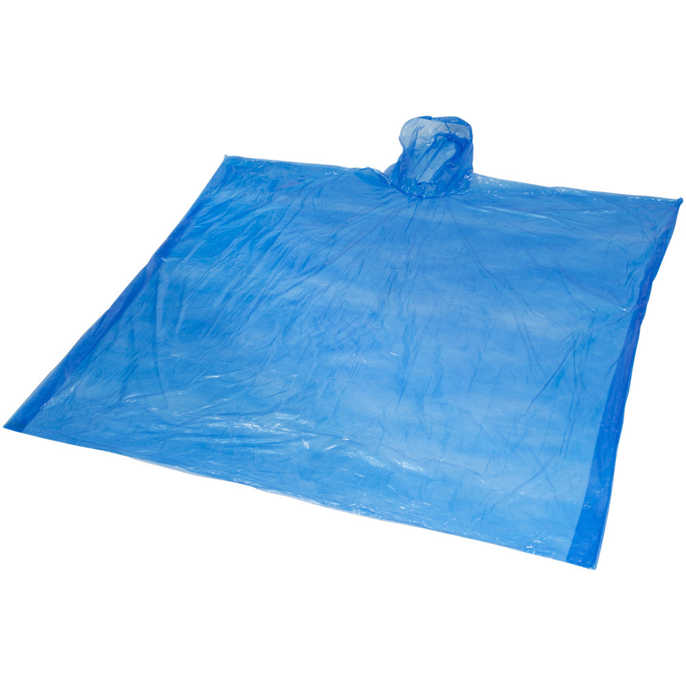 Ziva wegwerp regenponcho met opbergtasje - voor bedrijven en relatiegeschenken - Koningsblauw