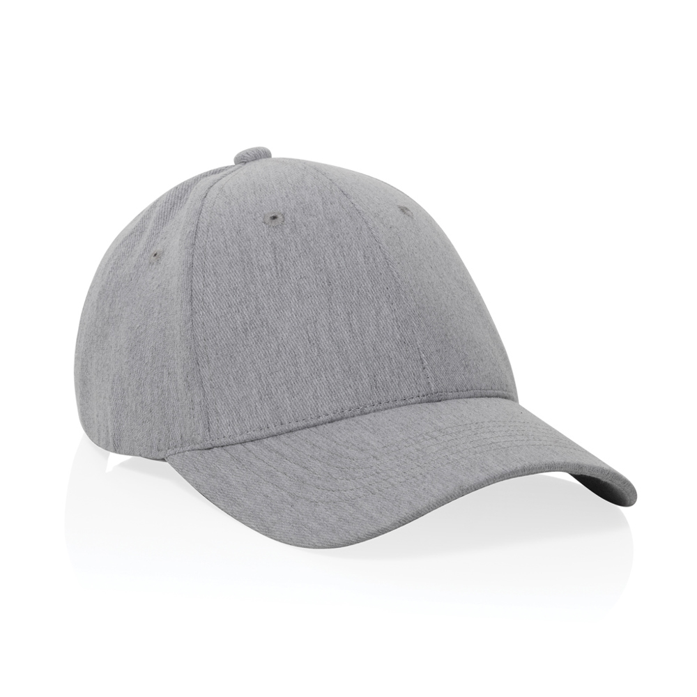 Milo AWARE™ recycled heather 6 paneel cap 200gr - met logo of onbedrukt bestellen - grijs (± PMS Grey)