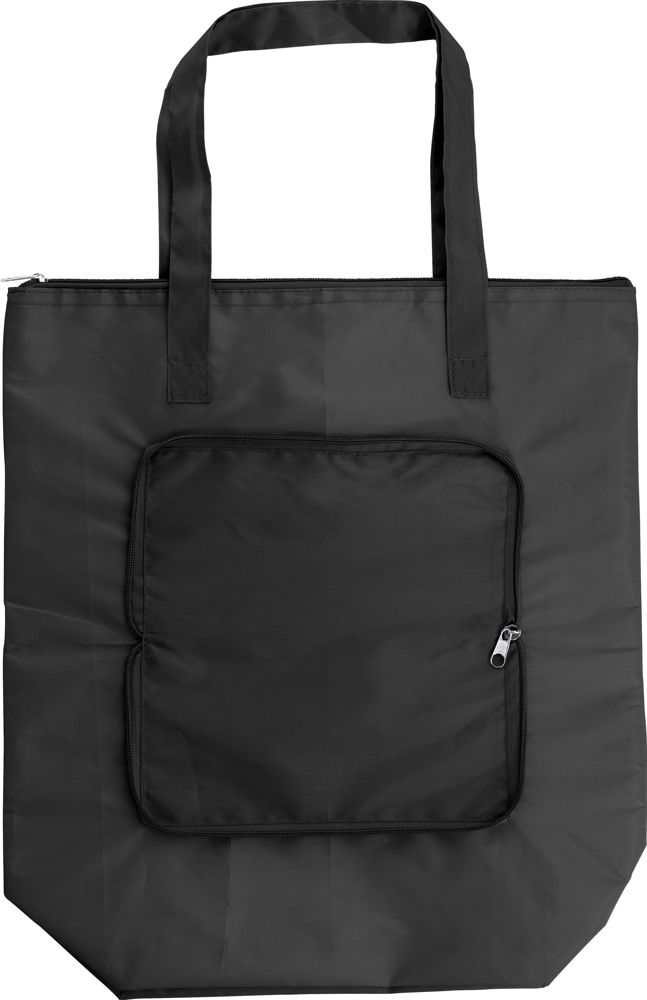Polyester opvouwbare koeltas Hal - voor bedrijven en relatiegeschenken - Zwart
