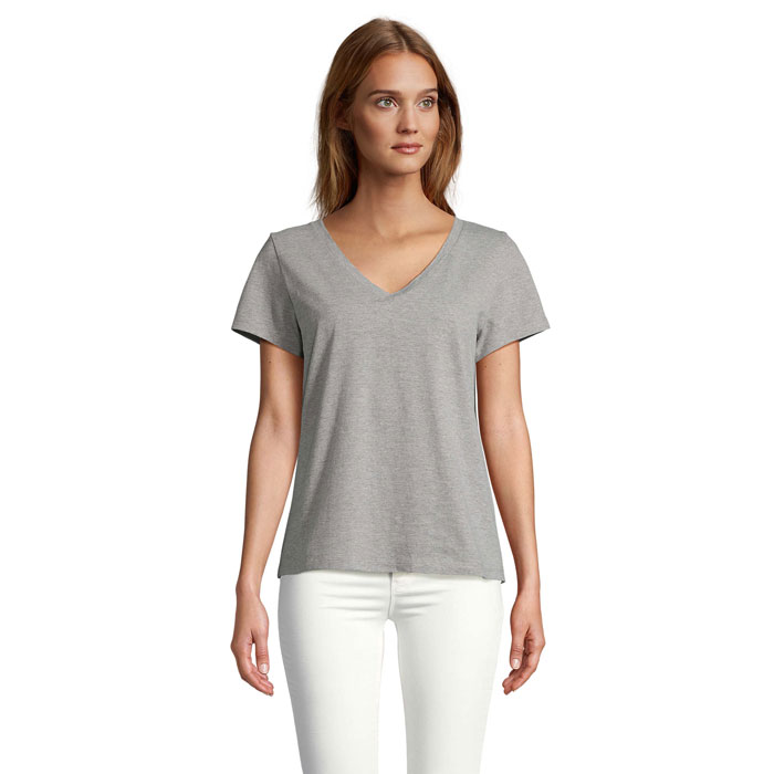 REGENT V WOMEN - REGENT V T-SHIRT WOMEN - voor bedrijven en relatiegeschenken - Grijs Gemeleerd