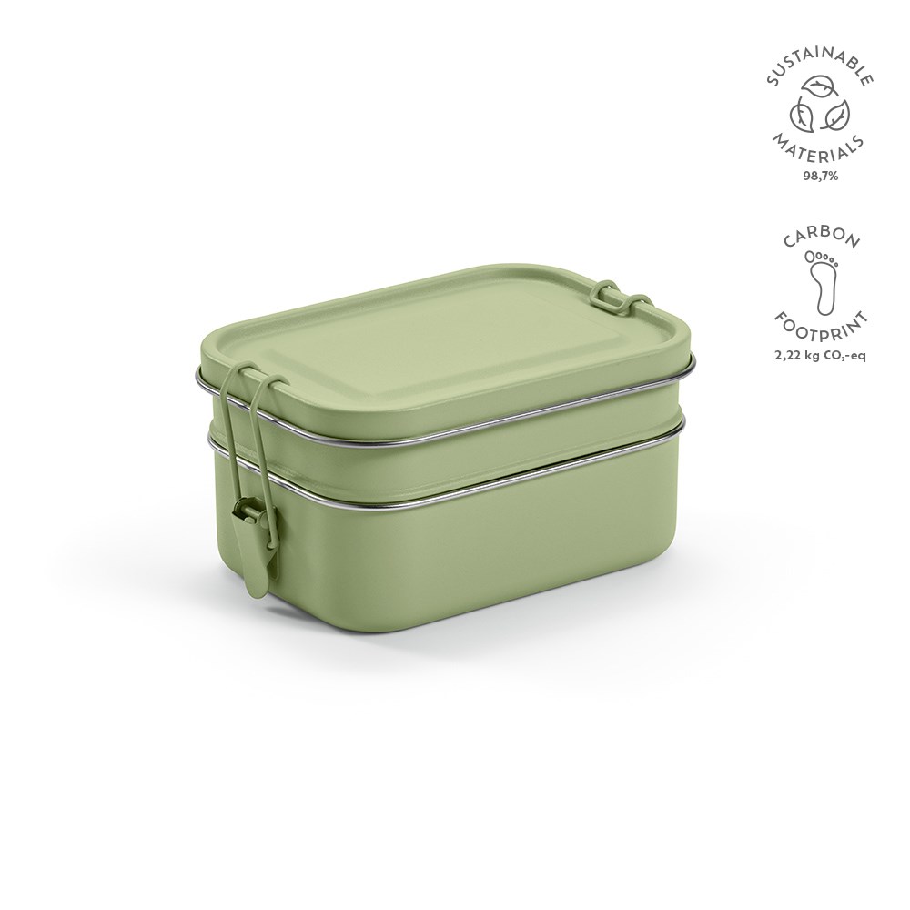 Tintoretto Lunchbox Gerecycled Roestvrij Staal 1240 ml - kopen of bedrukken - Heide groen