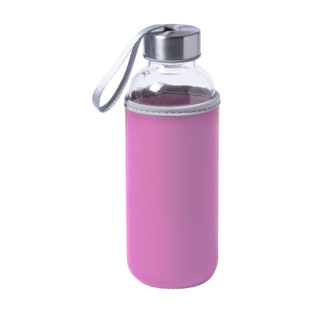 Ganga - glazen fles - met logo of onbedrukt bestellen - Roze
