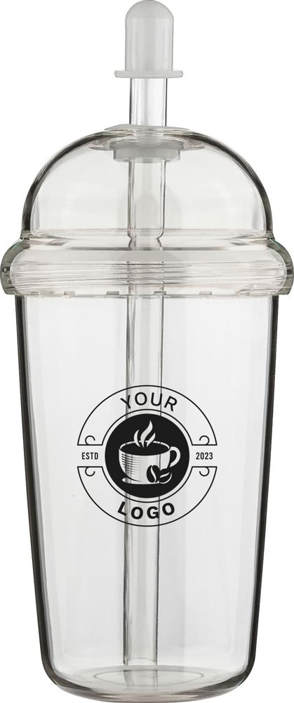 rPet Drinkbeker met rietje Glow 500 ml