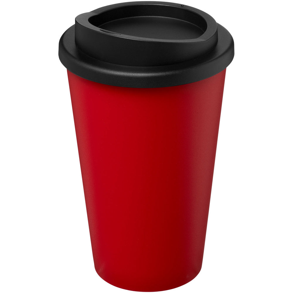 Gerecyclede americano® 350 ml geïsoleerde beker - voor bedrijven en relatiegeschenken - Rood, Zwart