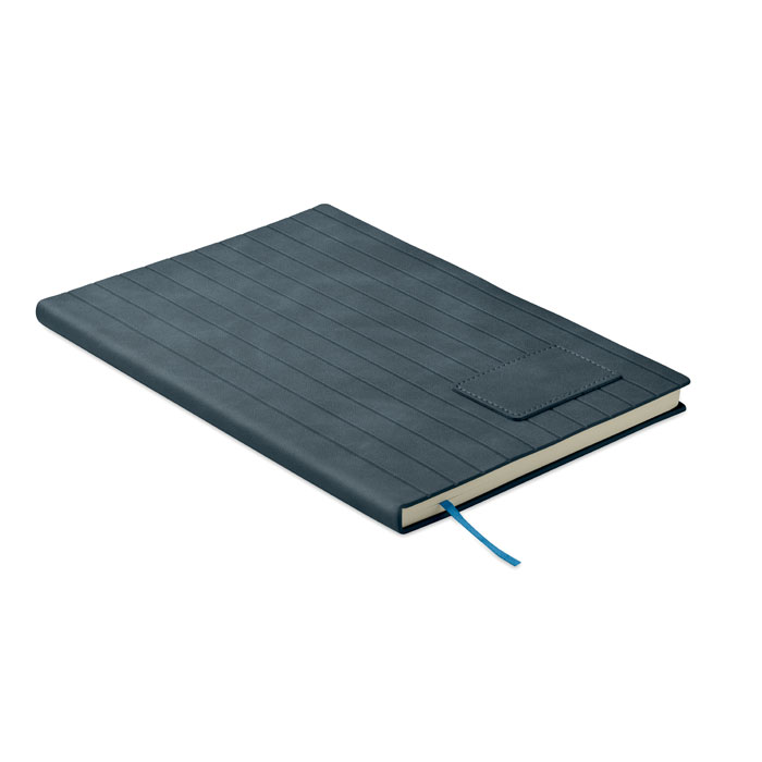TINTRAY - A5 notitieboek in smokey PU - voor bedrijven en relatiegeschenken - Blauw