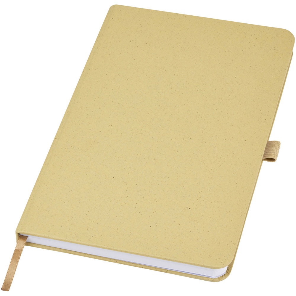 Fabianna notitieboek met harde kaft van crush papier - met logo of onbedrukt bestellen - Olijf