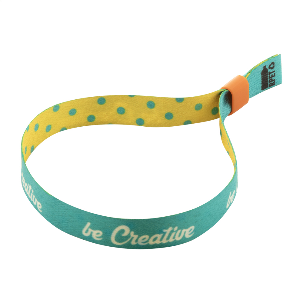 SuboWrist RPET - custom made festivalarmband - kopen of bedrukken - oranje/wit