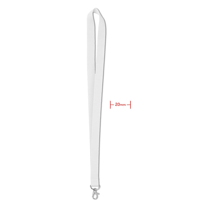 SIMPLE LANY - Lanyard 20 mm - voor bedrijven en relatiegeschenken - wit