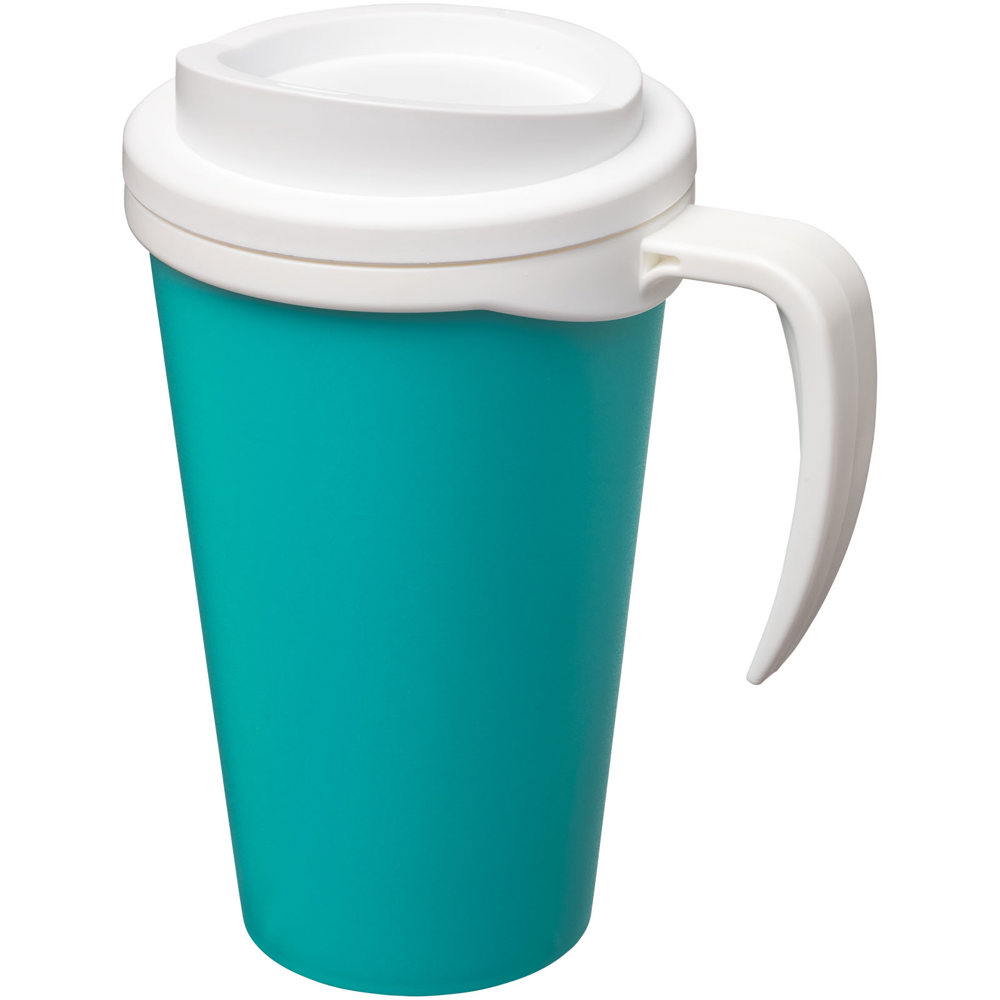 Americano® grande 350 ml geïsoleerde beker - bedrukt of onbedrukt verkrijgbaar - Aquablauw, Wit