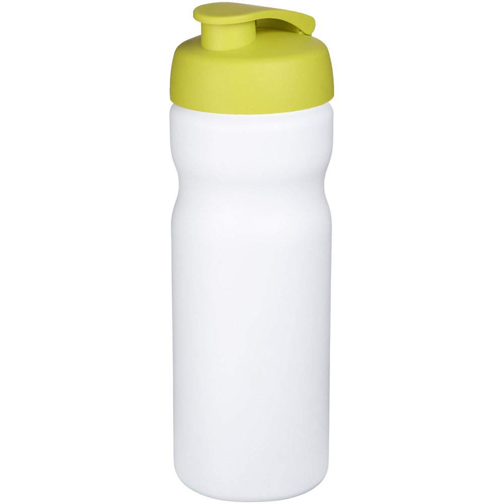 Baseline® Plus 650 ml sportfles met kanteldeksel - met logo of onbedrukt bestellen - Wit, Lime
