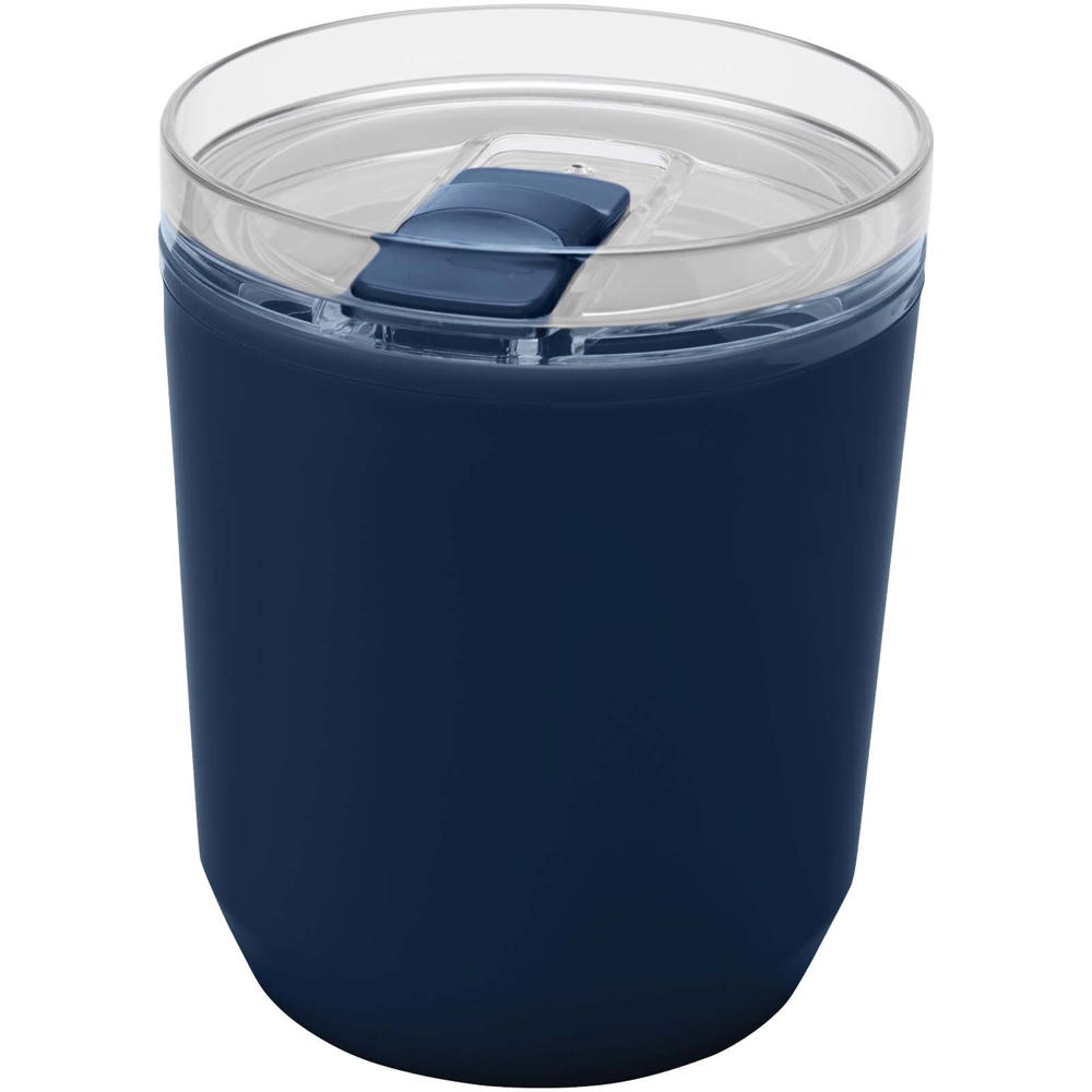 Hudson 180 ml dubbelwandige beker van gerecycled plastic - met logo of onbedrukt bestellen - Marineblauw