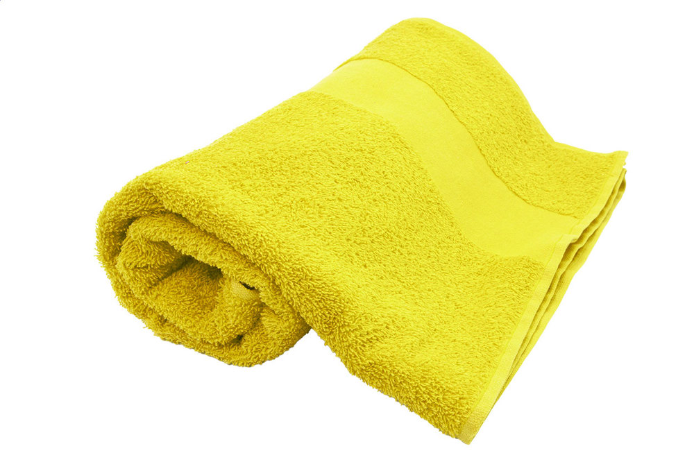 Terry L - Katoenen badstof handdoek - 70×140 cm - kopen of bedrukken - Geel