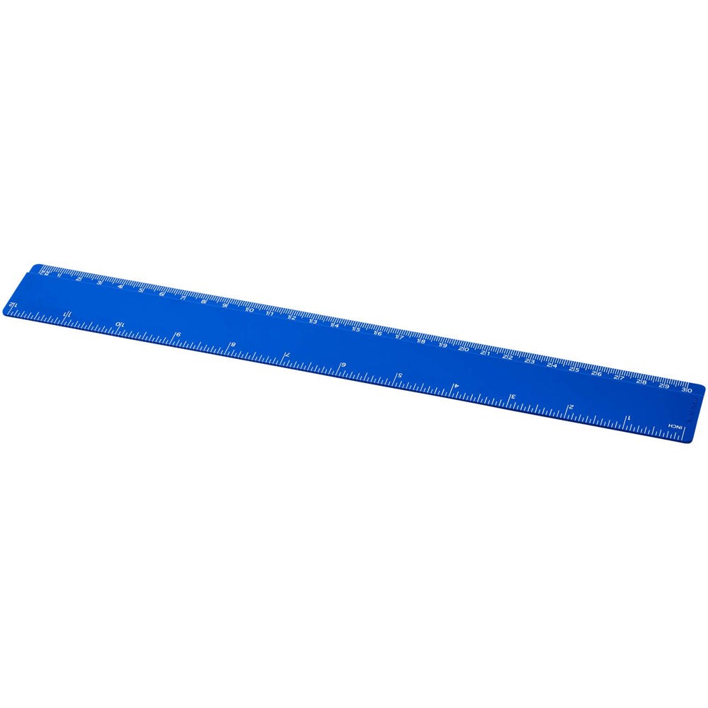 Renzo 30 cm kunststof liniaal - met logo of onbedrukt bestellen - Blauw
