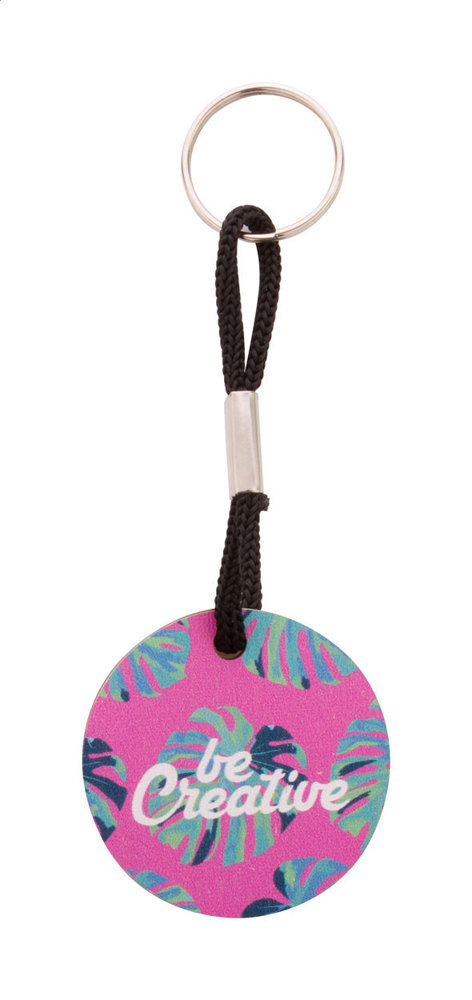 Woody Plus A - custom made sleutelhanger - met logo of onbedrukt bestellen - zwart/natuurlijk