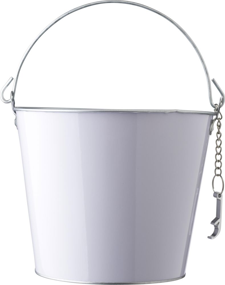 IJzeren en aluminium ijsemmer Corey - voor bedrijven en relatiegeschenken - Wit