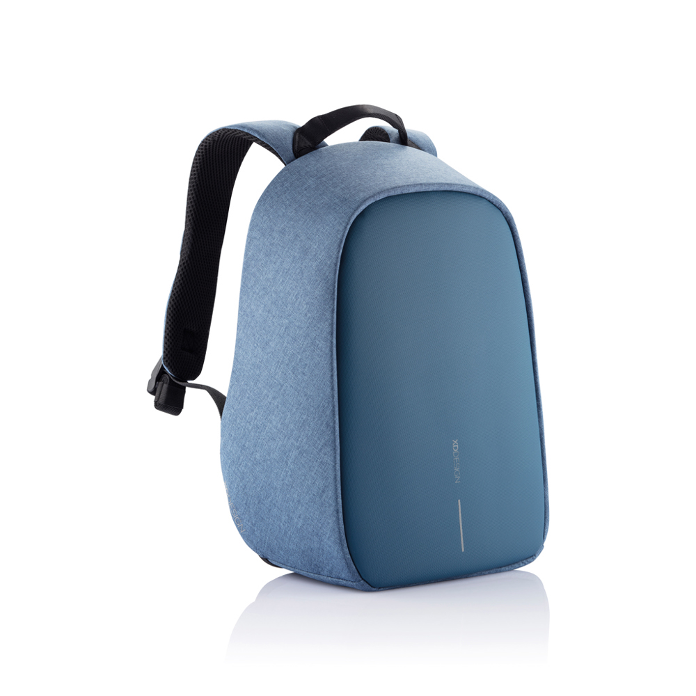 Bobby Hero Small, anti-diefstal rugzak - voor bedrijven en relatiegeschenken - lichtblauw, zwart (± PMS 7454/ ± PMS Black)