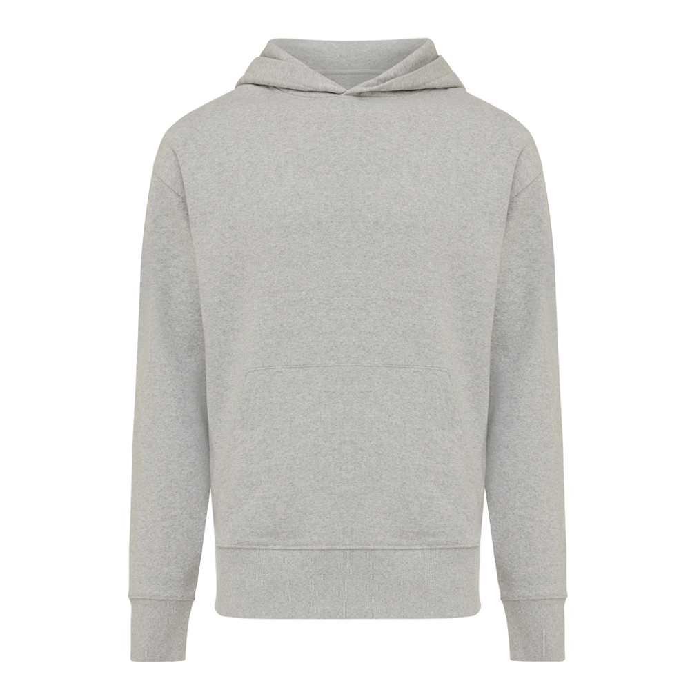 IQONIQ Yoho gerecycled katoen relaxed hoodie - met logo of onbedrukt bestellen - heather grey (± PMS heather grey)