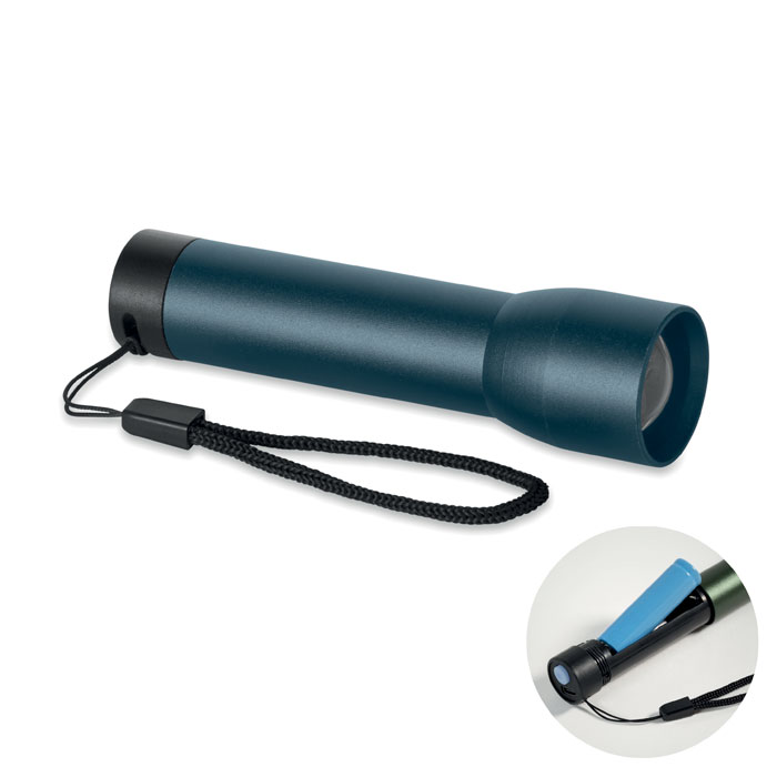 LUMEZO - Aluminium oplaadbare zaklamp - bedrukt of onbedrukt verkrijgbaar - Marineblauw