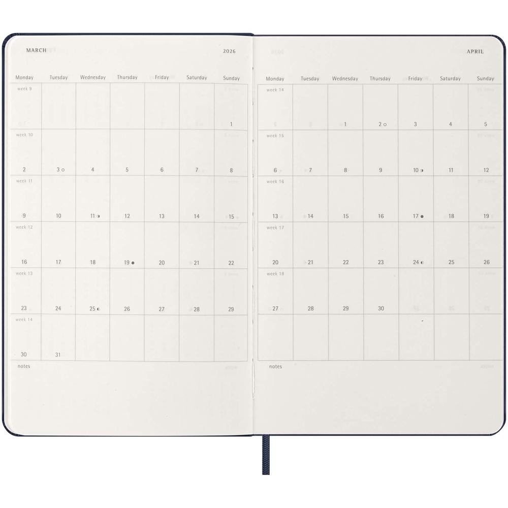 Moleskine week-agenda voor 12 maanden met harde kaft L