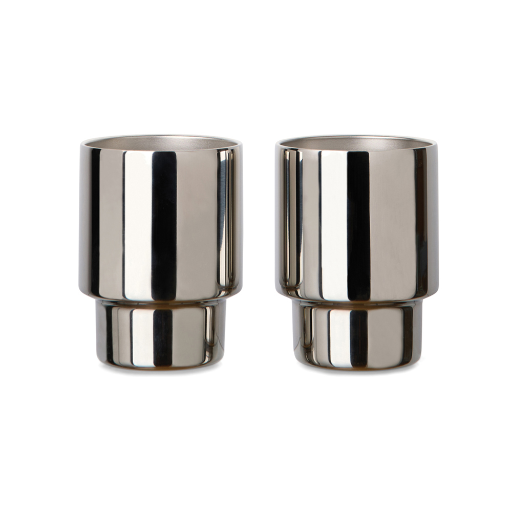 VINGA Nagano drt vsn 2 RCS recycled RVS bekers - voor bedrijven en relatiegeschenken - reflecterend (± PMS 414)
