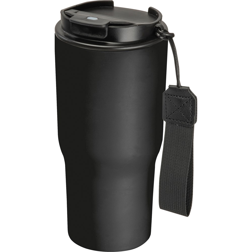 Dubbelwandige drinkbeker van rvs, 550 ml - voor bedrijven en relatiegeschenken - Zwart
