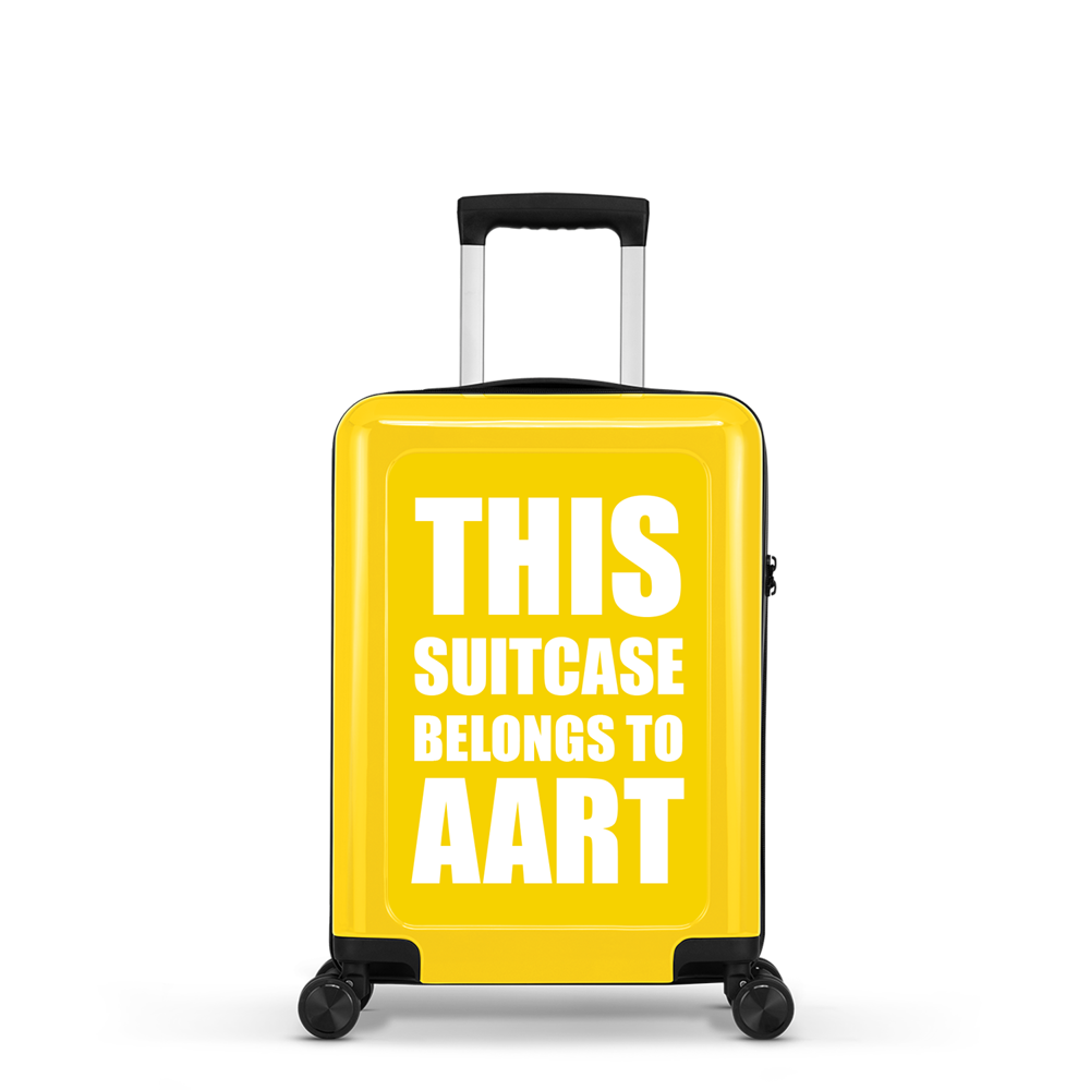 STICKERCASE® 20" Handbagage geel - met gepersonaliseerde sticker en/of individuele namen