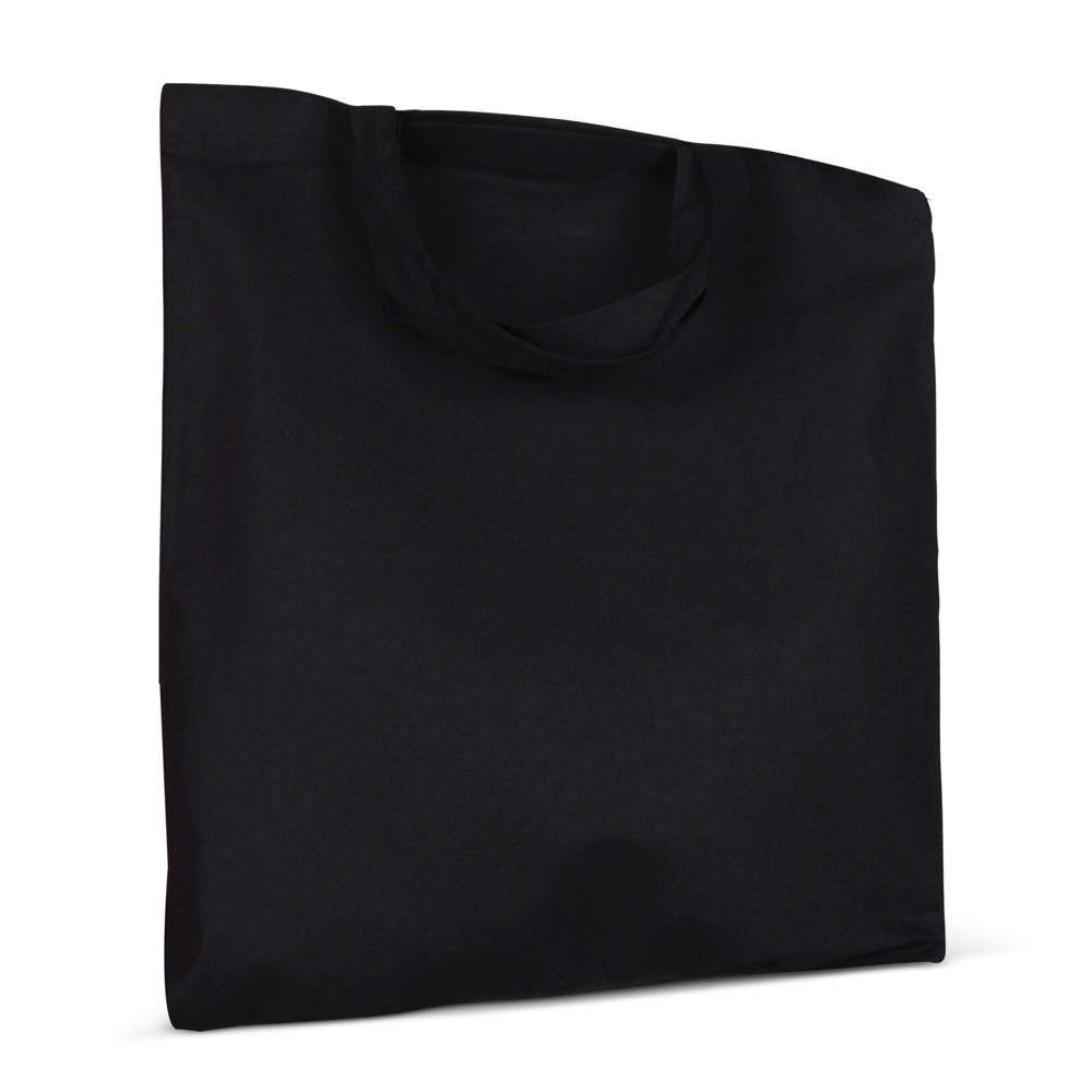 Schoudertas OEKO-TEX® gekleurd kort 140g/m² 38x42 cm - bedrukt of onbedrukt verkrijgbaar - zwart
