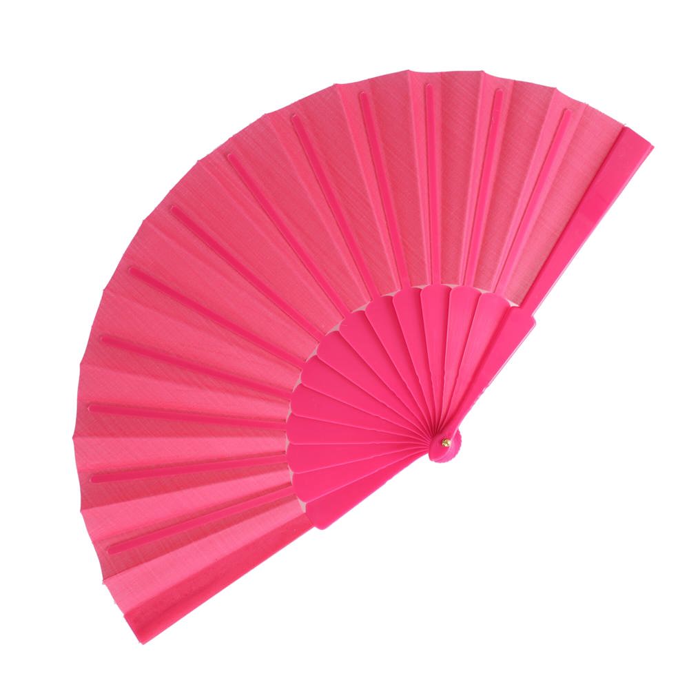 Waaier plastic & polyester - bedrukt of onbedrukt verkrijgbaar - roze