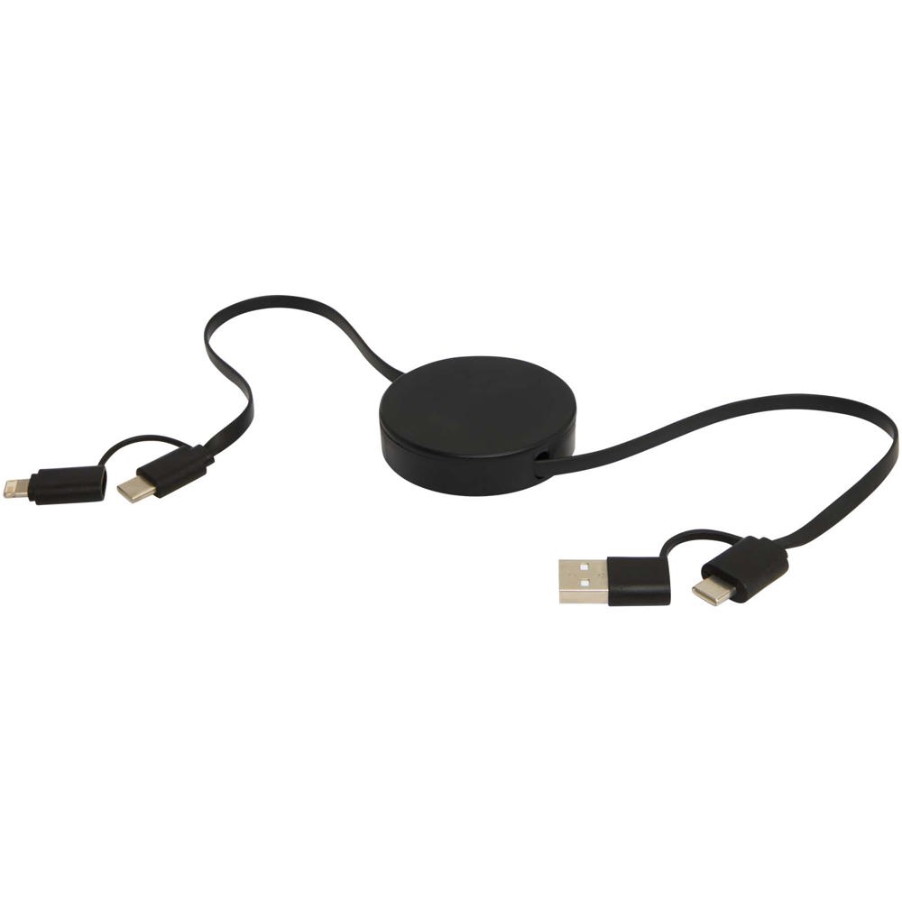 Citala 5-in-1 90 cm intrekbare datasynchronisatie- en 40 W snellaadkabel van gerecycled plastic