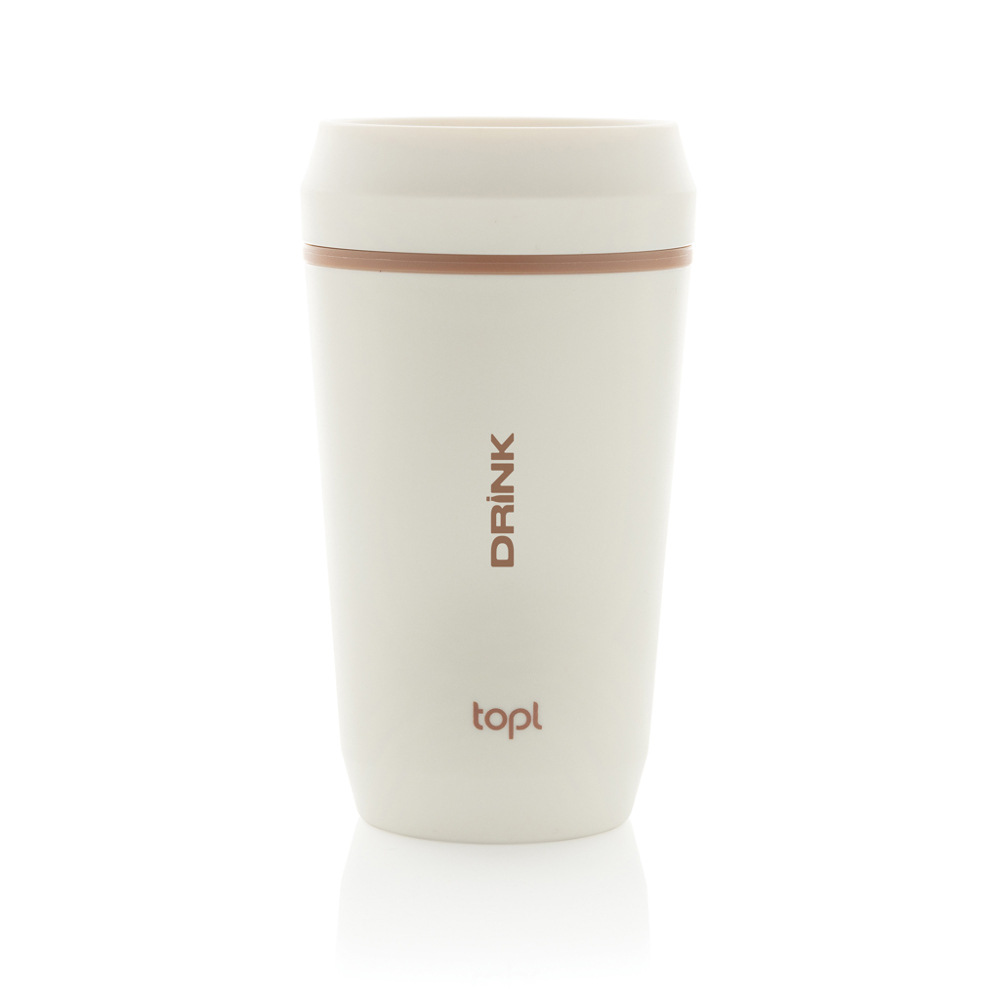 Topl Recycled Plastic To Go beker gepatenteerd 360 Lid 354ml