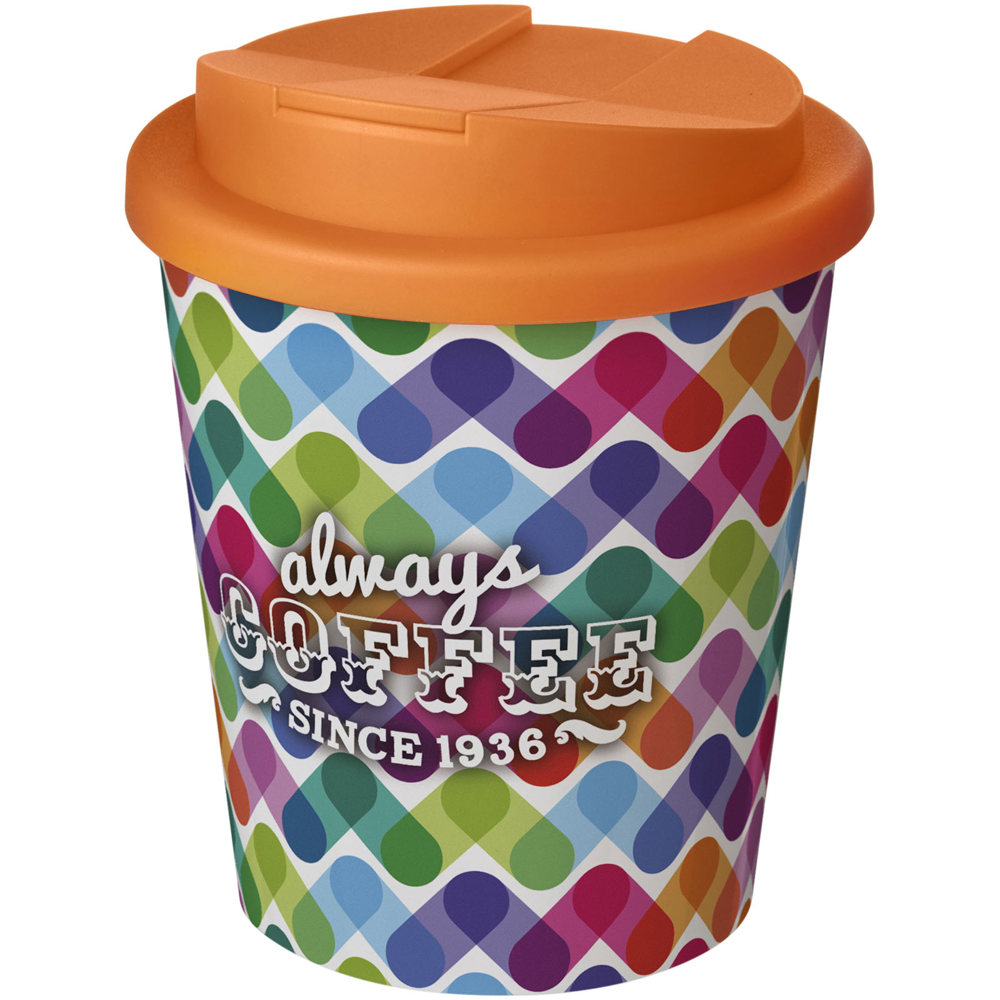 Brite-Americano® Espresso 250 ml geïsoleerde beker - met logo of onbedrukt bestellen - Wit, Oranje