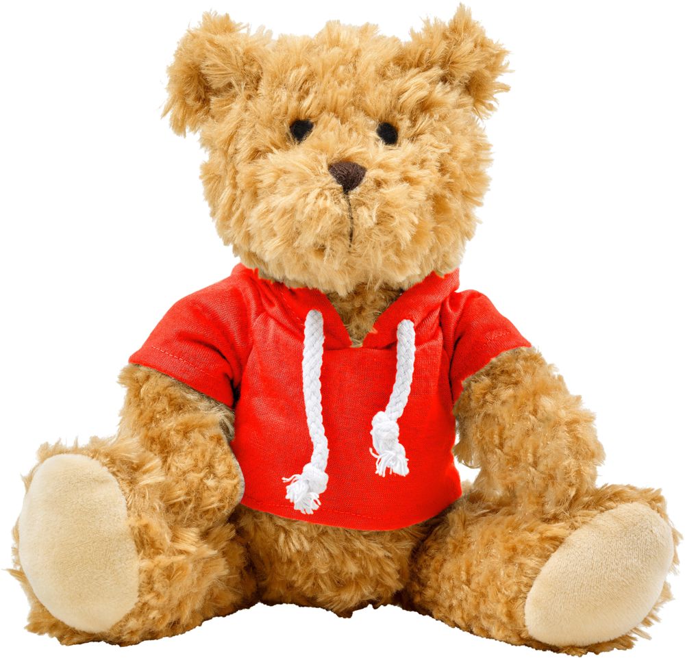 Pluche teddybeer Monty - bedrukt of onbedrukt verkrijgbaar - Rood
