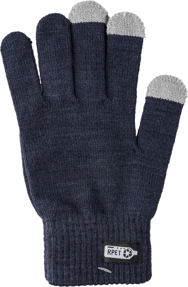 Gerecyclede polyester handschoenen Elena - bedrukt of onbedrukt verkrijgbaar - blauw