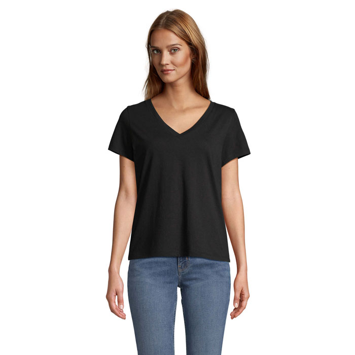REGENT V WOMEN - REGENT V T-SHIRT WOMEN - voor bedrijven en relatiegeschenken - Diep Zwart