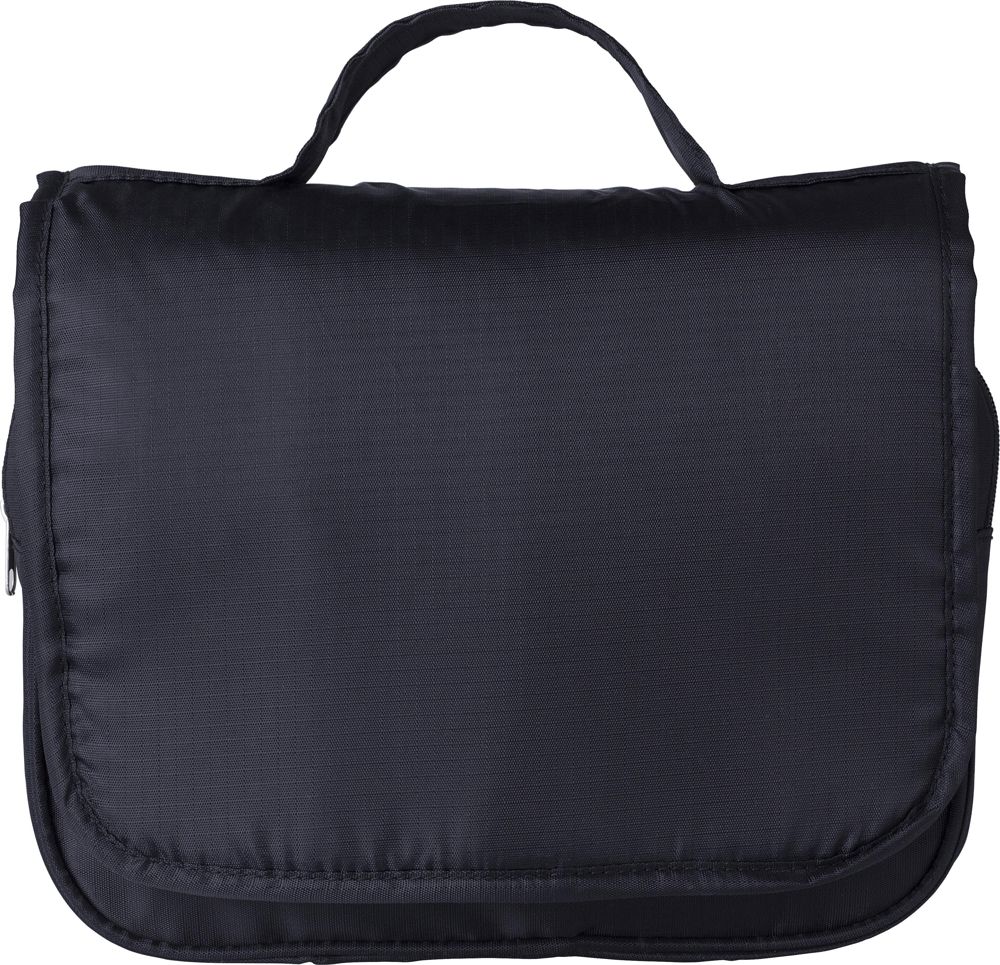 Polyester (210D) reistoilettas Merrick - met logo of onbedrukt bestellen - Zwart
